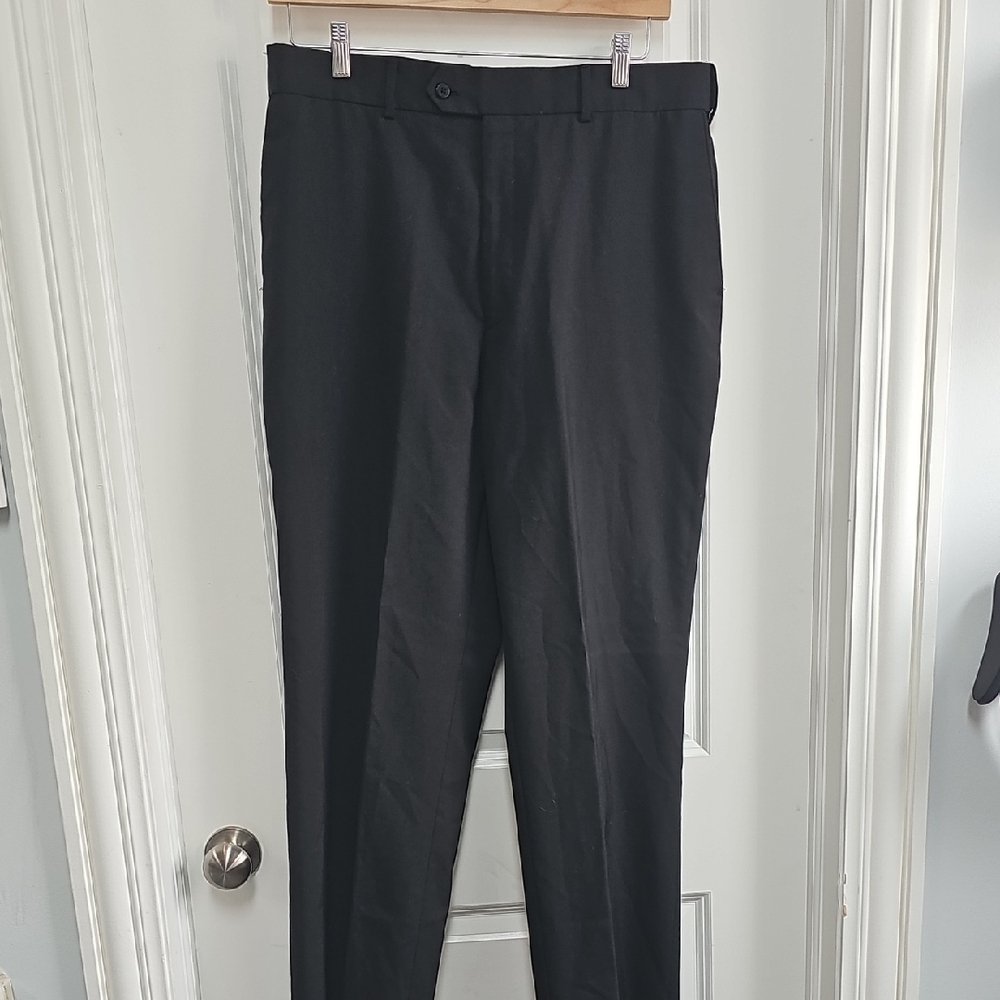 Stafford Black Dress Pants Straight-Leg Formal